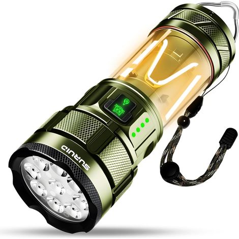 Superhelle Led-taschenlampen, 6000 Lm, Wiederaufladbare Taschenlampe Mit Campinglicht, Verbesserte Ultrahohe Lumen, 11 Beleuchtungsmodi, Wasserdichte Taschenlampe, Geeignet