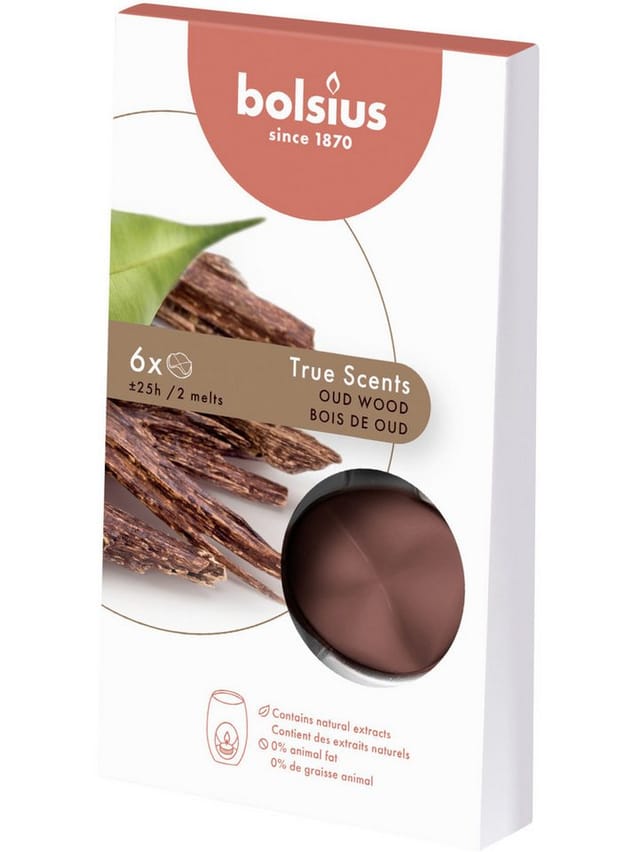 Aromatic Wax Melts Oud Wood, 6 Er Pack Duftwachs Schmelzblüten - Bolsius