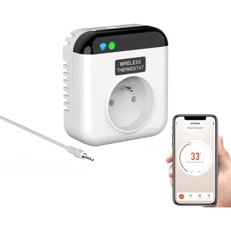 Thermostatsteckdose Heizsteckdose Thermostat Mit Sonde Angeschlossener Thermostat Kompatibel Mit Der Smart Life-anwendung Fernbedienung Mit Heiz-kühlmodus