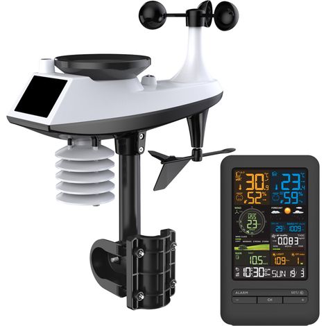 Tonysa – Professionelle Wlan-wetterstation – Außensensor, Regenmesser, Windmesser – Farbdisplay, Echtzeitdaten, Einfache Installation