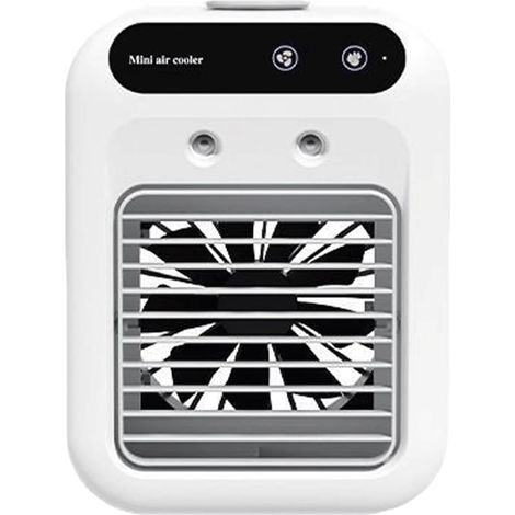 Tragbare 3-in-1-klimaanlage, 2-gang-mini-luftkühler Und Luftbefeuchter, Wiederaufladbar Und Leise, Für Büro, Schlafzimmer, Büro, Auto Und Kleine Räume (weiß)