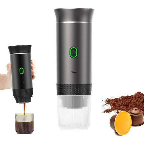 Tragbare Espressomaschine, Selbsterwärmend, 4–6 Minuten, Tragbare 3-in-1-kaffeemaschine, Lange Ladezeiten, 50 Kapseln, Für Kleine