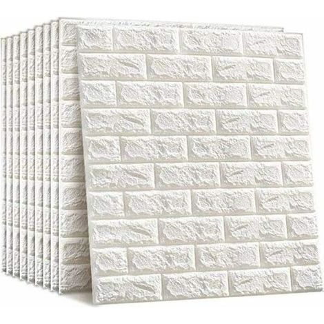 Trimec – Dekoratives 3d-wandpaneel Aus Selbstklebendem Schaumstoff – Wasserdichter Ziegeleffekt – Maße 70 X 77 Cm – Packung Mit 10 Stück