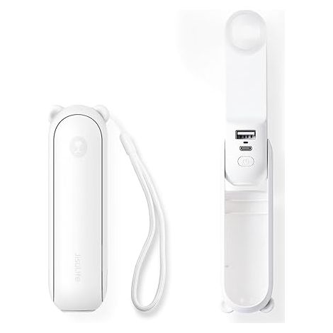 Usb-aufladbarer Tragbarer 3-in-1-mini-ventilator: Ventilator, Powerbank Und Taschenlampe – 19 Stunden Akkulaufzeit, Ideal Für Reisen, Kreuzfahrten, Konzerte, Make-up