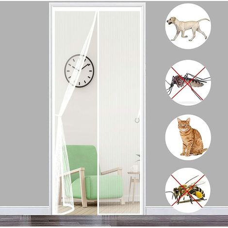 Vurahome – 1 Stück Magnetisches Moskitonetz Für Tür Und Fenster, 80 X 210 Cm (31 X 83 Zoll), Anti-fliegen-vorhang, Tür, Maßgeschneidertes Moskitonetz, Anti-fliegen-vorhang Für Korridore, Türen, Weiß
