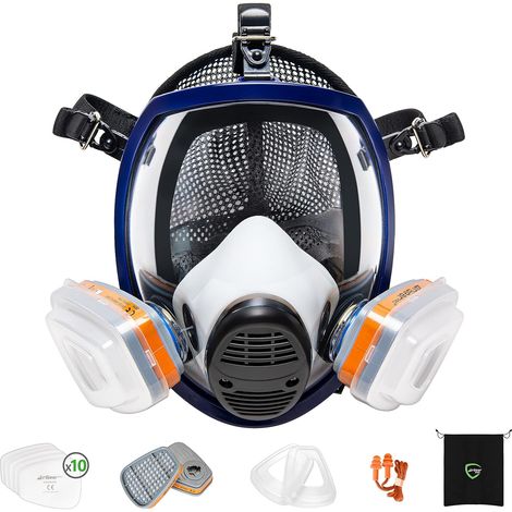 Vollgesichts-atemschutzmaske Mit A1p2-filtern, Anti-staub-gasmaske Zum Malen, Spritzen, Schleifen, Holzarbeiten, Chemikalien, Heimwerken