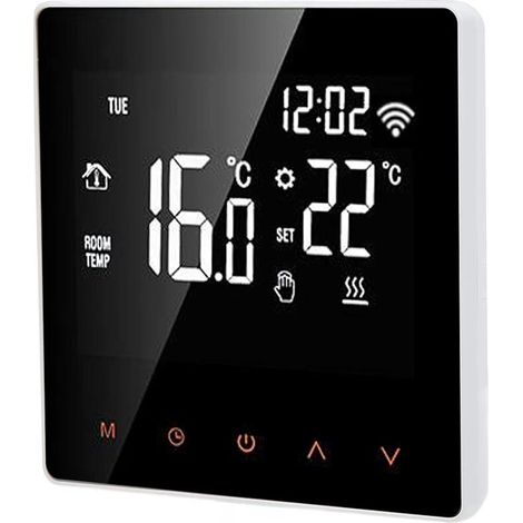 Wandangeschlossener Thermostat, Wifi Für Kessel, Me81h Ac 230 V Wifi Smart Thermostat, Lcd-display Intelligenter Thermostat Fußbodenheizungsthermostat (16 A, Weiße Rückseite, Orangefarbene Presse)
