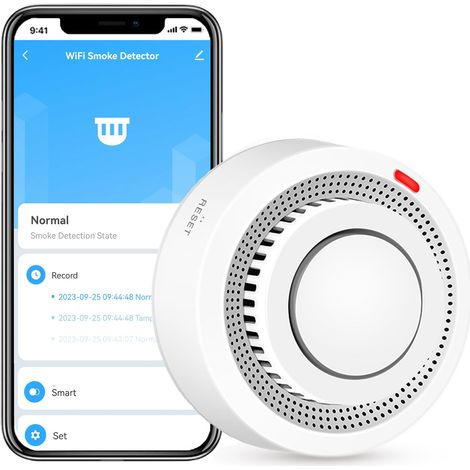 Wi-fi-smart-rauchmelder, Feuermelder, Kabelloser Heim-rauchmelder Mit App-benachrichtigung (batterie Nicht Im Lieferumfang Enthalten)
