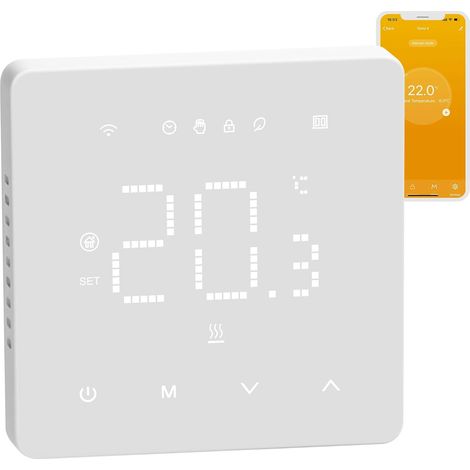 Wifi-smart-thermostat Für Elektrische Fußbodenheizung – Programmierbar Mit Sonde – Alexa- Und Google Home-kompatibel – 16 A Strom