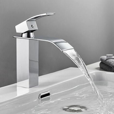 Ymyny Badezimmer-wasserhahn, Einloch-wasserfall-wasserhahn, Einhebel-waschtischmischer, Handwaschtisch-wasserhahn Mit Einhebel-kupfer-warm- Und Kaltwassermischer