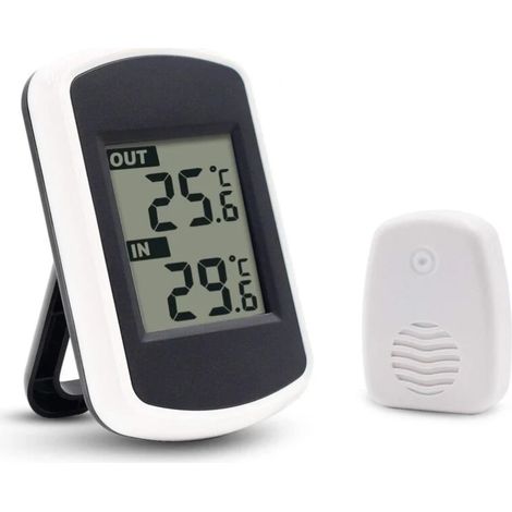 Ymyny Lcd-digital-funkthermometer Für Den Innen- Und Außenbereich, Mini-raumtemperatursensor, Kleiner, Genauer Wettertester Für Zuhause, Schlafzimmer Und Büro, Weiß