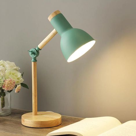 Ymyny Nordischer Stil, Kreative Schreibtischlampe Aus Holz, Faltbare Tischlampe Aus Eisen, Augenschutz-leselampe Für Wohnzimmer, Schlafzimmer, Heimdekoration, Hell