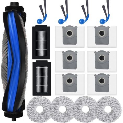 Zubehörset Kompatibel Mit Ecovacs Deebot T30c Omni, T30c Omni Gen2 Roboterstaubsauger, 1 Hauptbürste, 6 Staubbeutel, 4 Mopps, 2 Filter, 4 Seitenbürsten, Kit