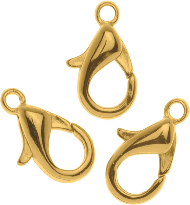 Glorex Karabiner 15 Mm 4 Stück, Goldfarben Schmuckbasteln