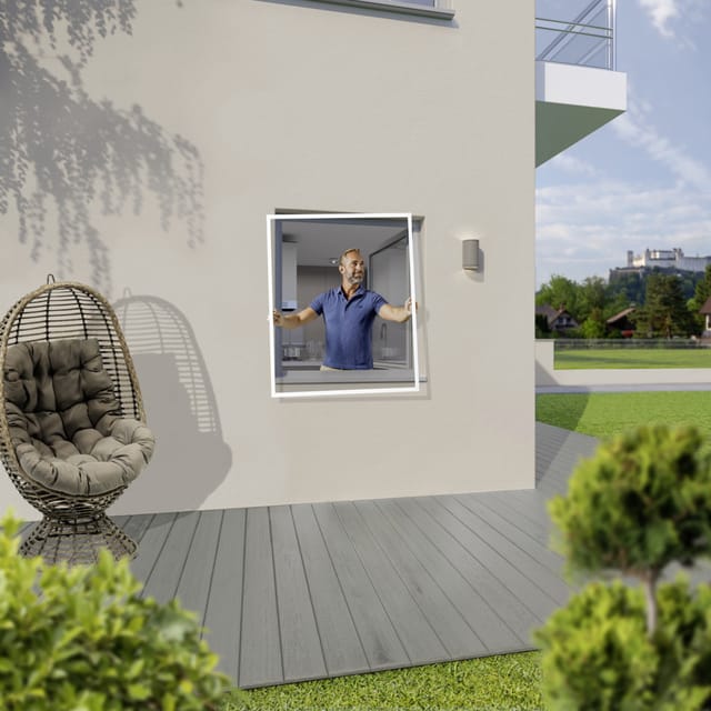 Trendline - Insektenschutz-fenster 100x150cm Weiß Fliegengitter Mückenschutz