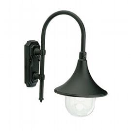 Hochwertige Aluminiumguss-wandlampe Mit Transparentem Diffusor - Maximale Lampenhöhe 150mm - Maximale Leistung 60w Schwarz