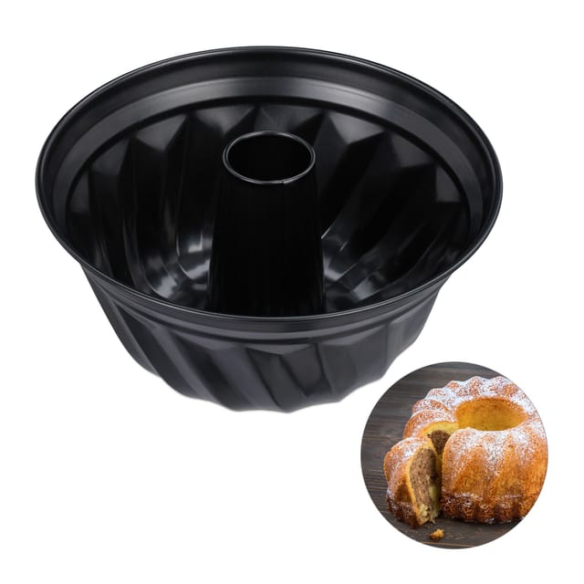10 X Gugelhupfform, Marmor- & Rührkuchen, Antihaftbeschichtet, Ø 25 Cm, Carbonstahl, Runde Napfkuchenform, Schwarz
