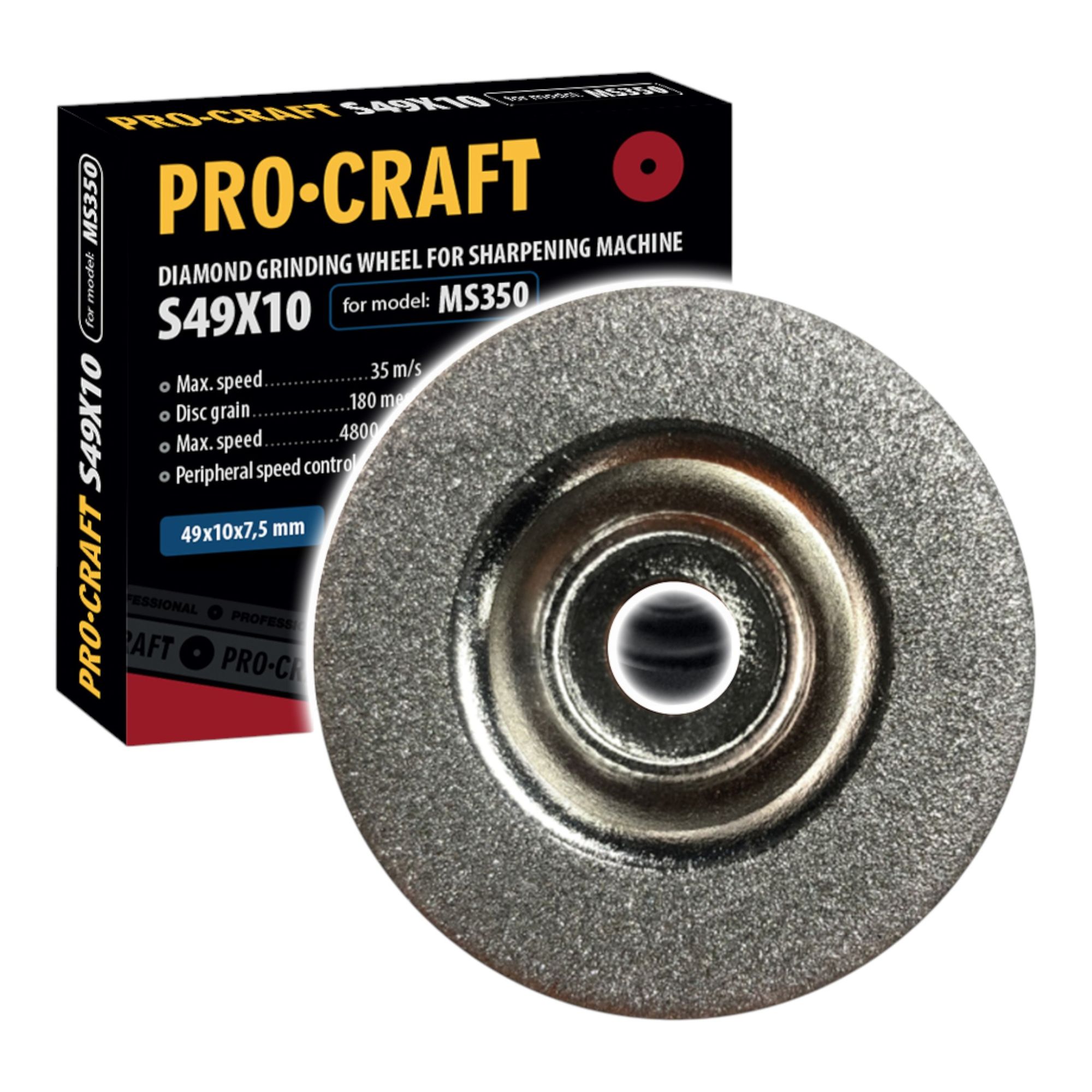 Procraft S49x10 Diamantscheibe 49 X 10 X 7,5 Mm Für Universal Schärfer Ms350