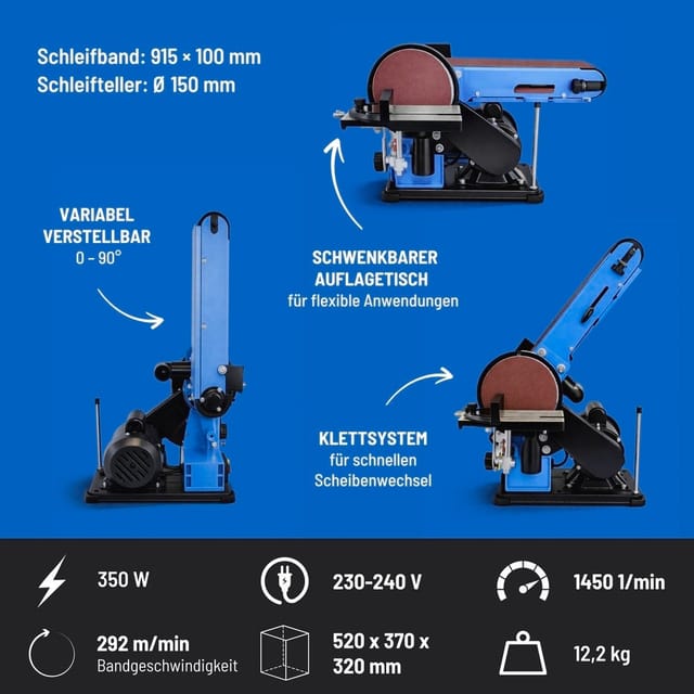 Güde - Bandschleifer Tellerschleifer Gbts 400 Bandschleifmaschine Schleifer