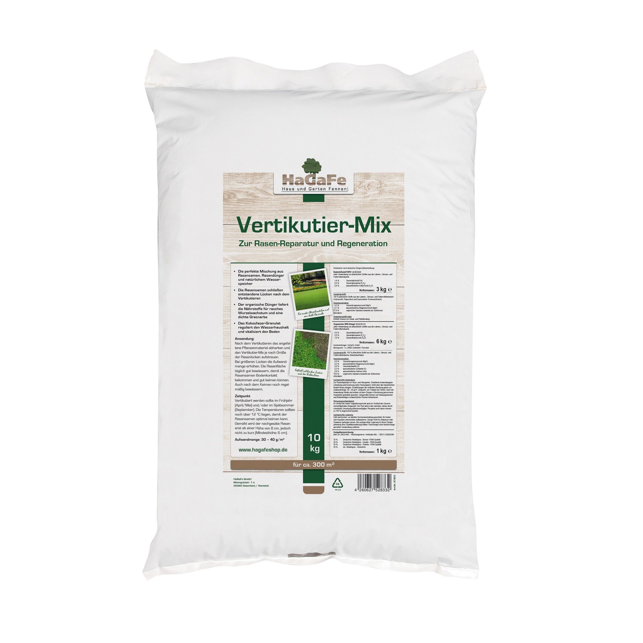 Hagafe Vertikutier - Mix Zur Rasenreperatur Und Regeneration 10 Kg (1 X 10 Kg)