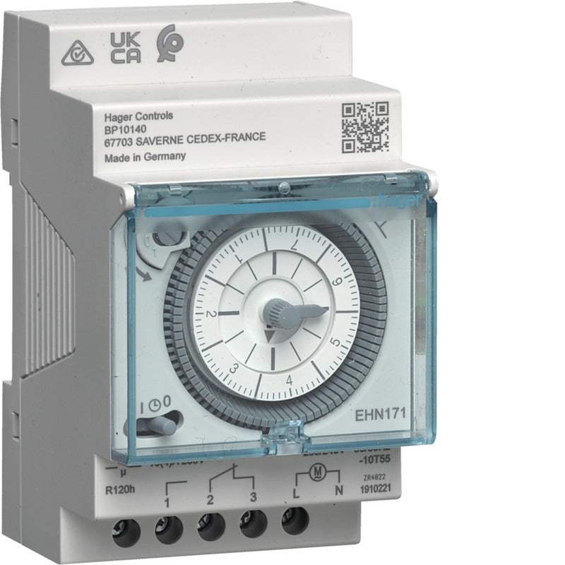 [neuwertig] B-ware Hager Hutschienen-zeitschaltuhr Ehn171 Analog Wochenprogramm 1800w Gangreserve