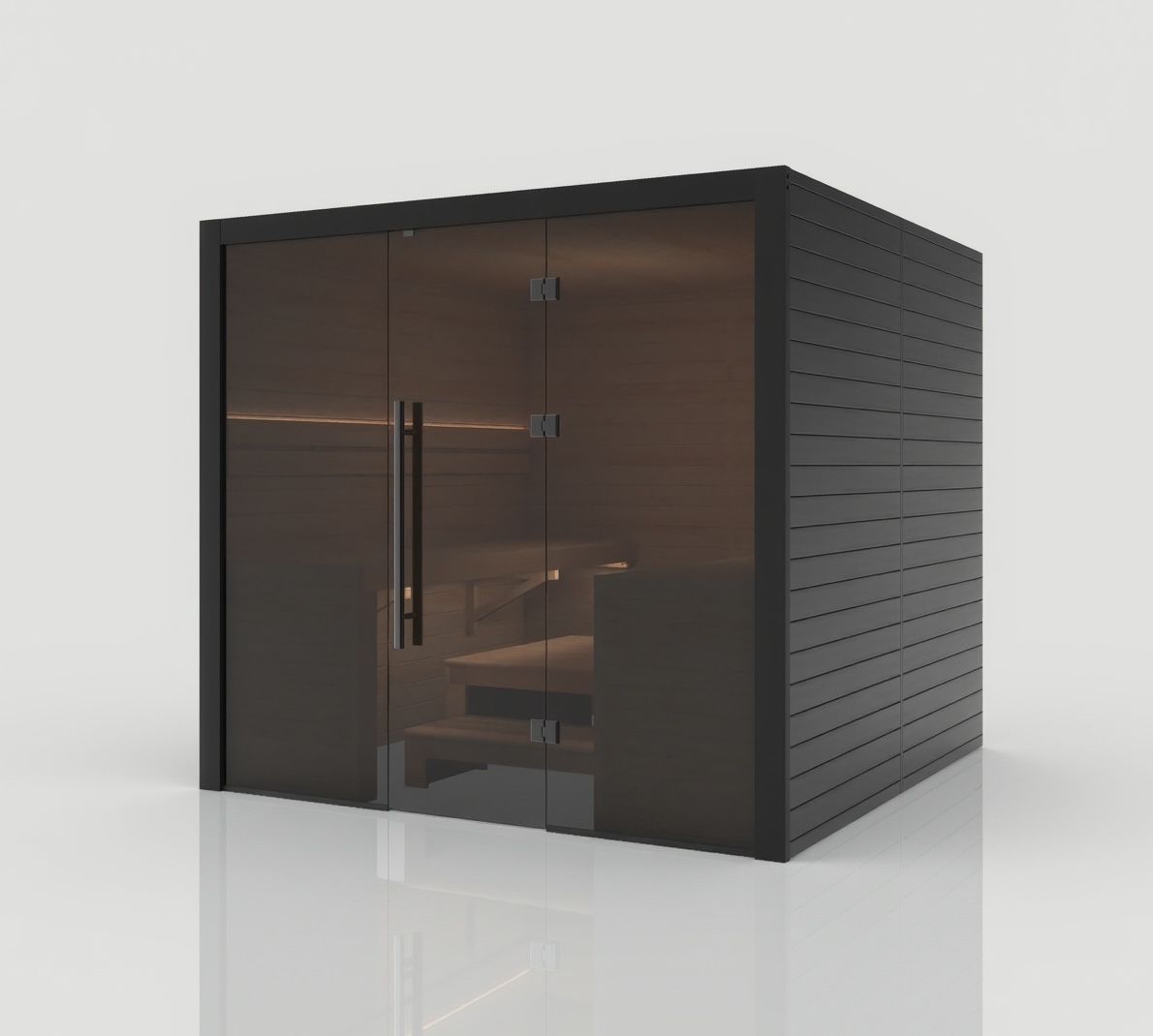 Hekla Traditional 220 Nero Sauna Für 6 Personen Saunakabine 220x210x210 Cm