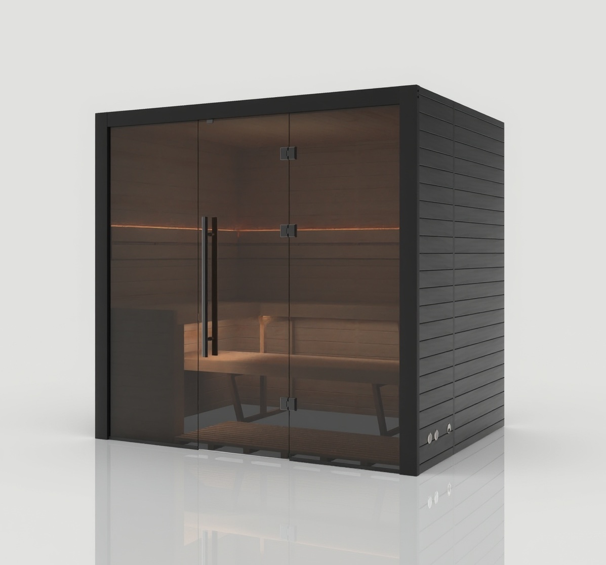 Hekla Traditional 210 Nero Sauna Für 3-4 Personen Saunakabine 210x160x210 Cm