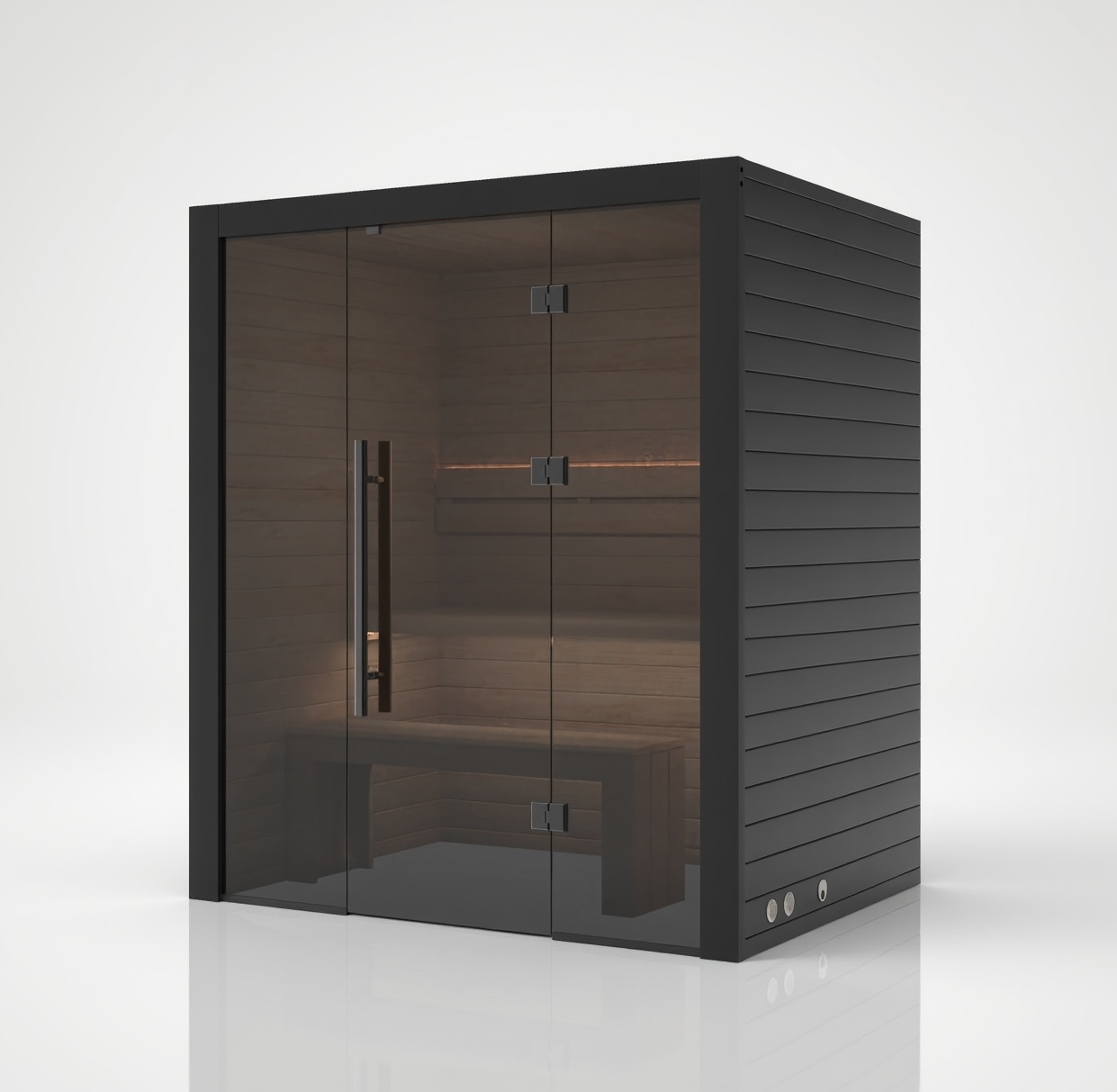 Hekla Traditional 160 Nero Sauna Für 2-3 Personen Saunakabine 160x120x210 Cm