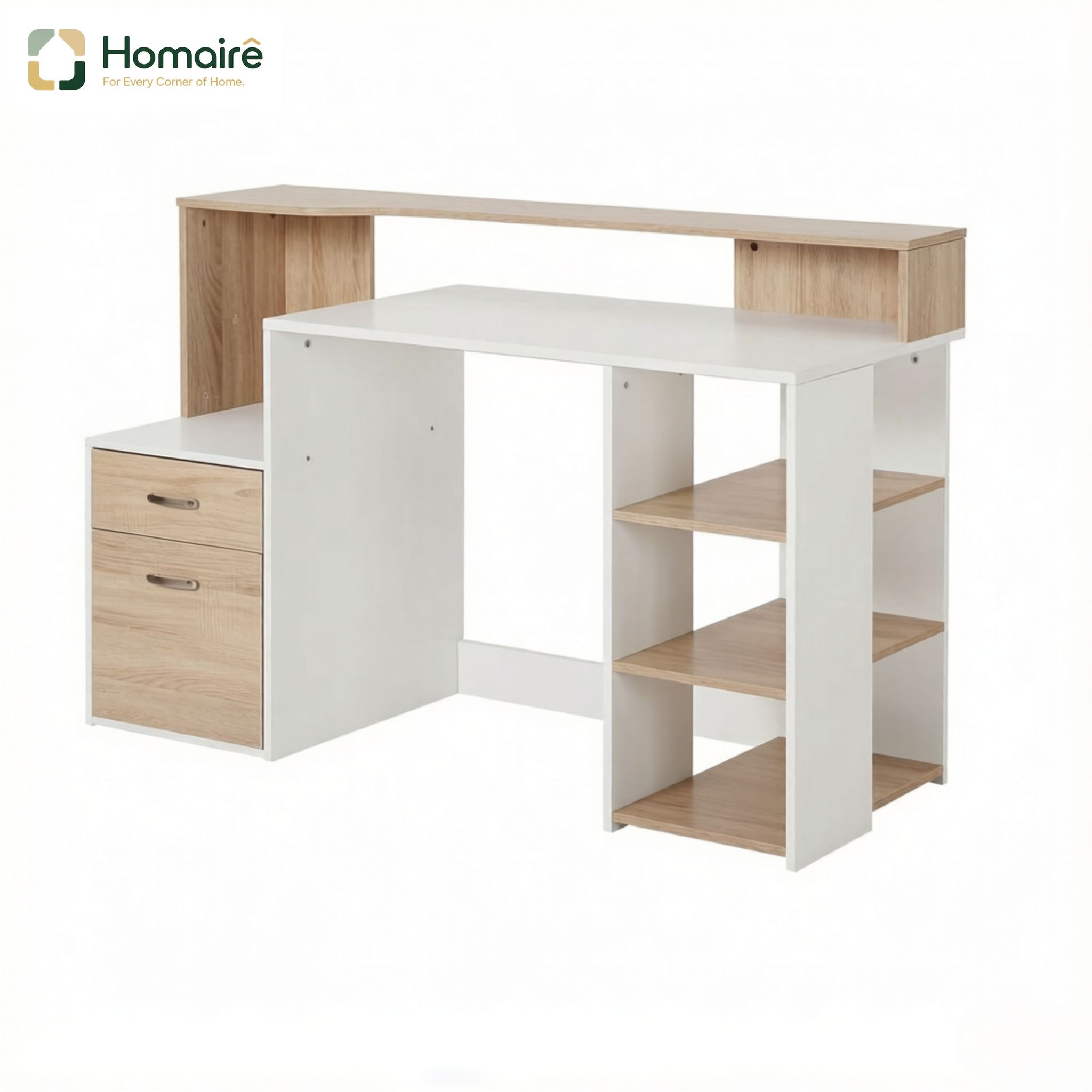 Aufbewahrungseinheit Mit Schubladen, Beige, Im Holzdekor 137 X 55 X 92 Cm Homaire
