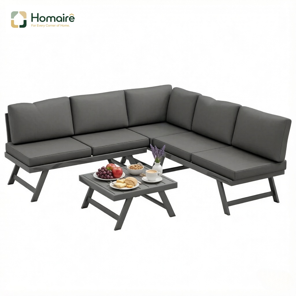 Graues 2-sitzer-sofa Aus Aluminium Homaire