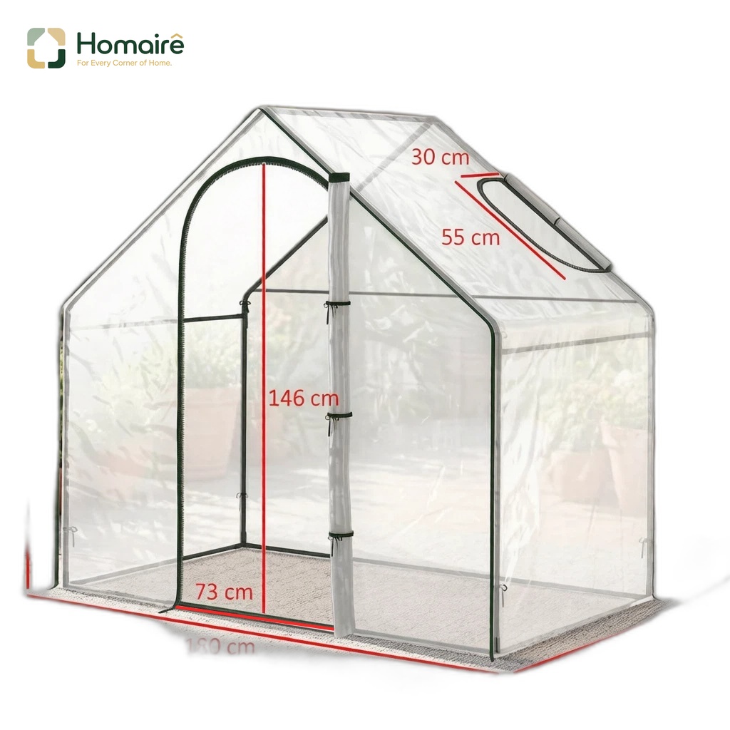 Gewächshaus Aus Pvc Und Grünem Pvc 180 X 100 X 168 Cm Homaire