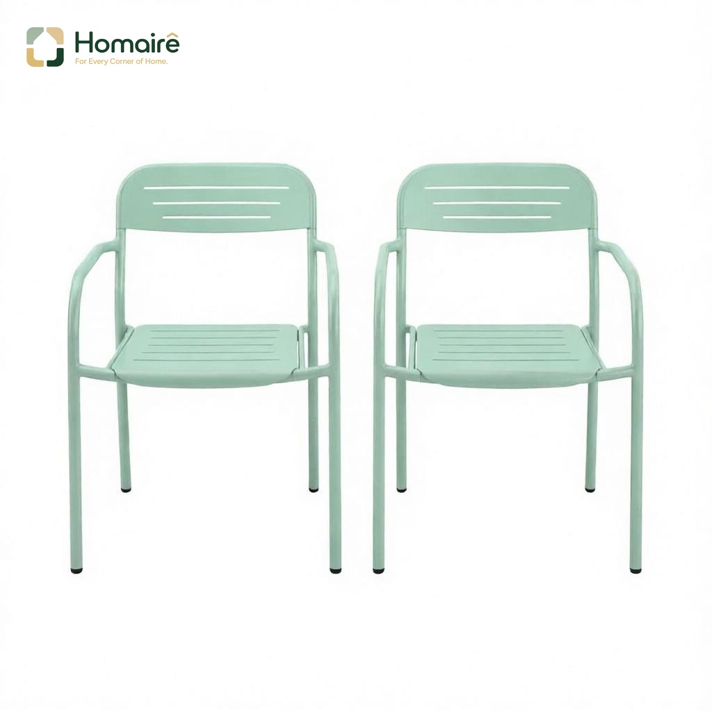 Set Grüner Gartenstühle Aus Metall 56 X 58 X 78 Cm Homaire