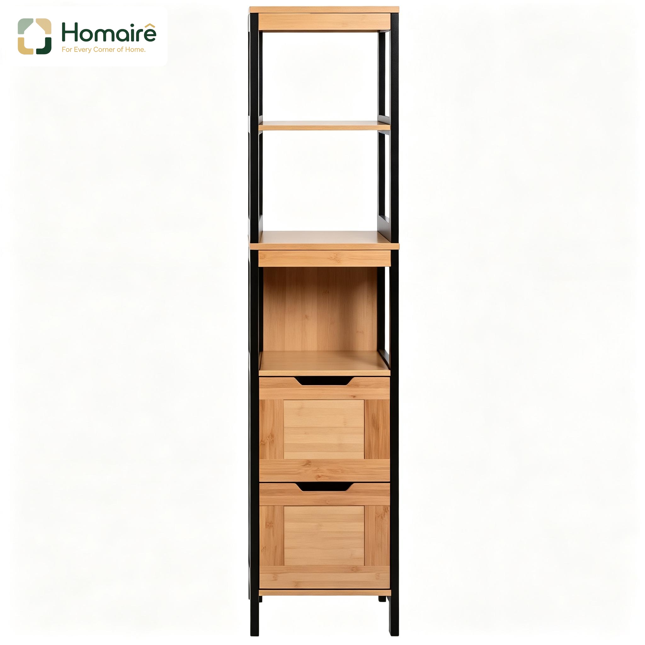 Schwarzes Bücherregal Mit Stauraum Aus Schwarzem Holz 30 X 30 X 144 Cm Homaire