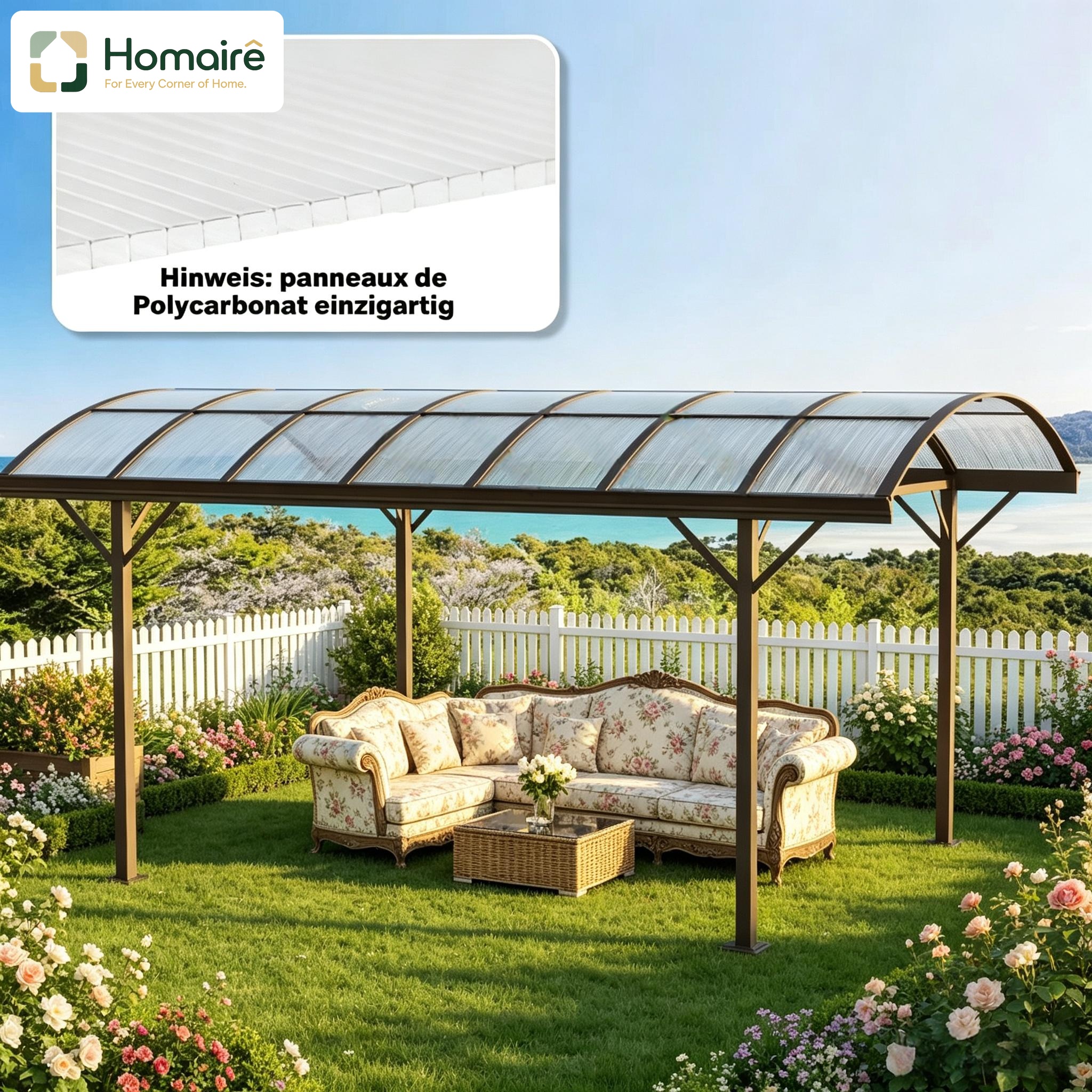 Weißes Gewächshaus Aus Polyester Und Polycarbonat 120 X 60 X 0,4 Cm Homaire