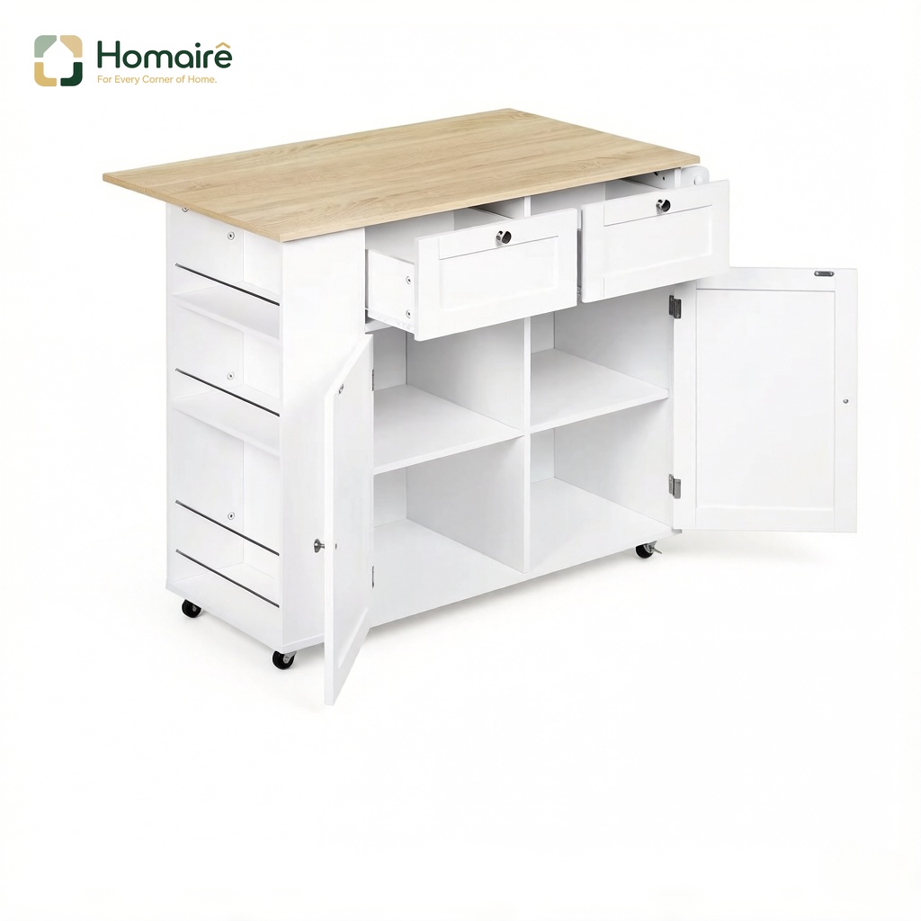 Küchenwagen Aus Metall Mit Weißer Spanplatte 101 X 62 X 86 Cm Homaire