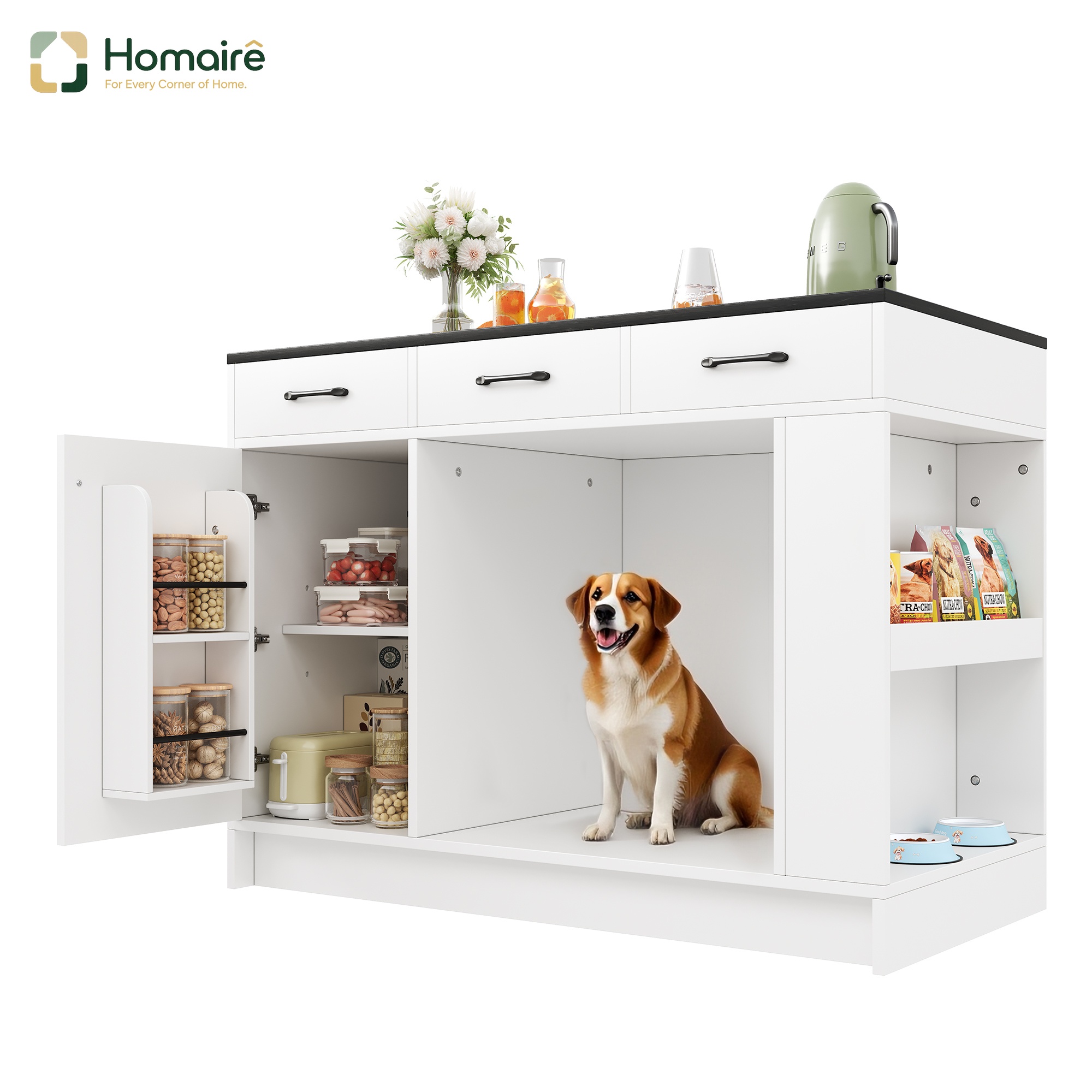 Weißer Mdf-aufbewahrungsschrank 120 X 60 X 90 Cm Homaire
