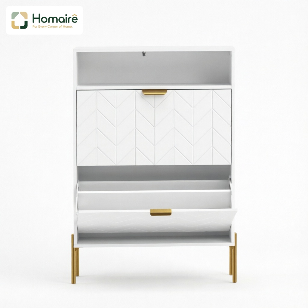 Schuhschrank Weißes Holz 80 X 23,7 X 110 Cm Homaire