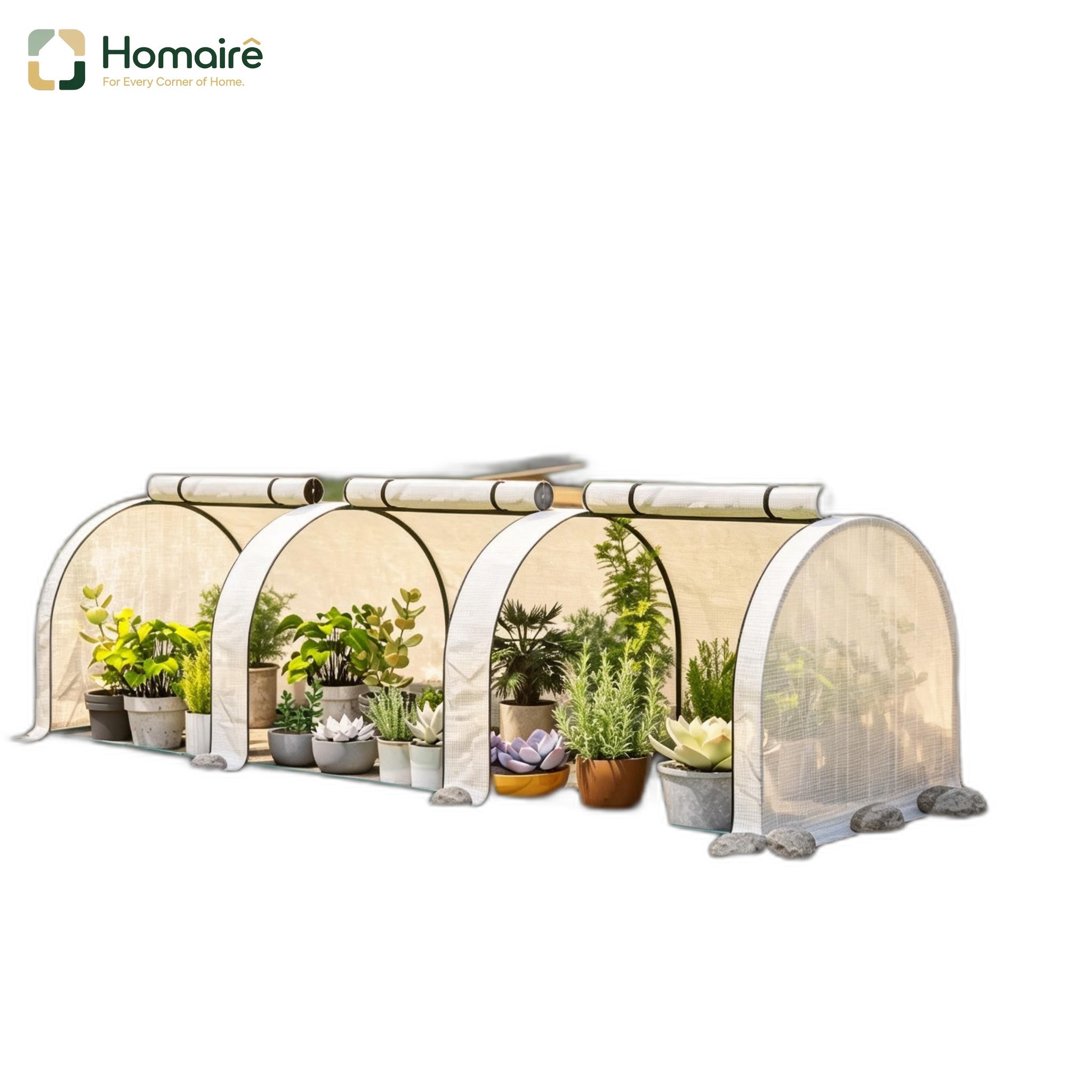 Weißes Modulares Gewächshaus 295 X 100 X 80 Cm Homaire