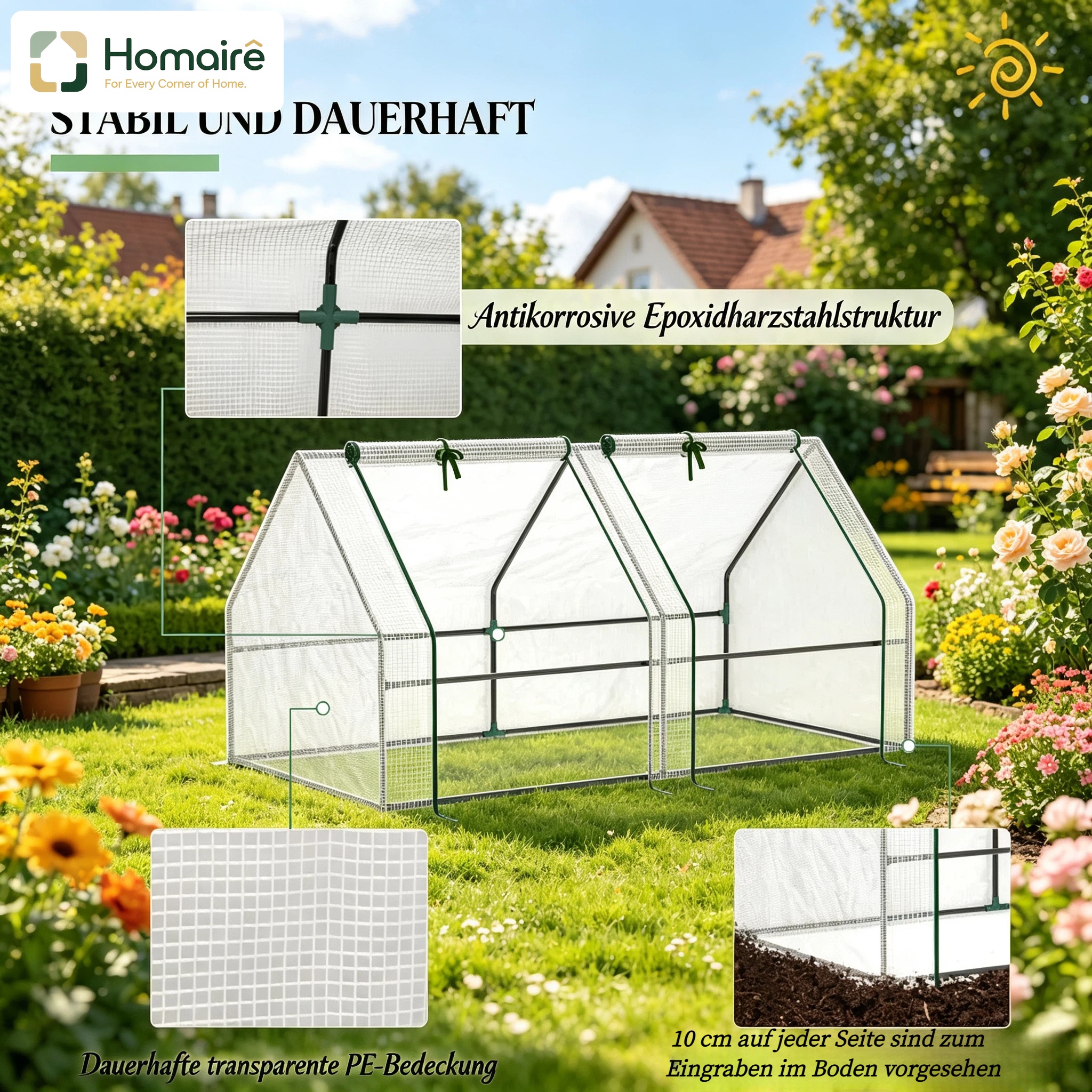 Weißes Gewächshaus 180 X 90 X 90 Cm Wasserdicht Homaire