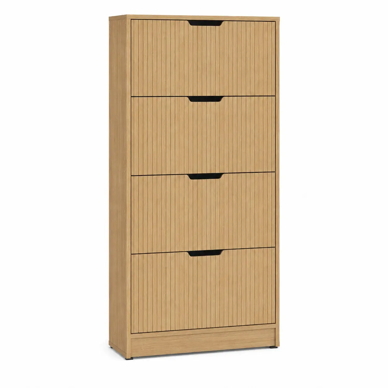 Schuhschrank 4 Türen Eiche Mit Kanulierten Fronten