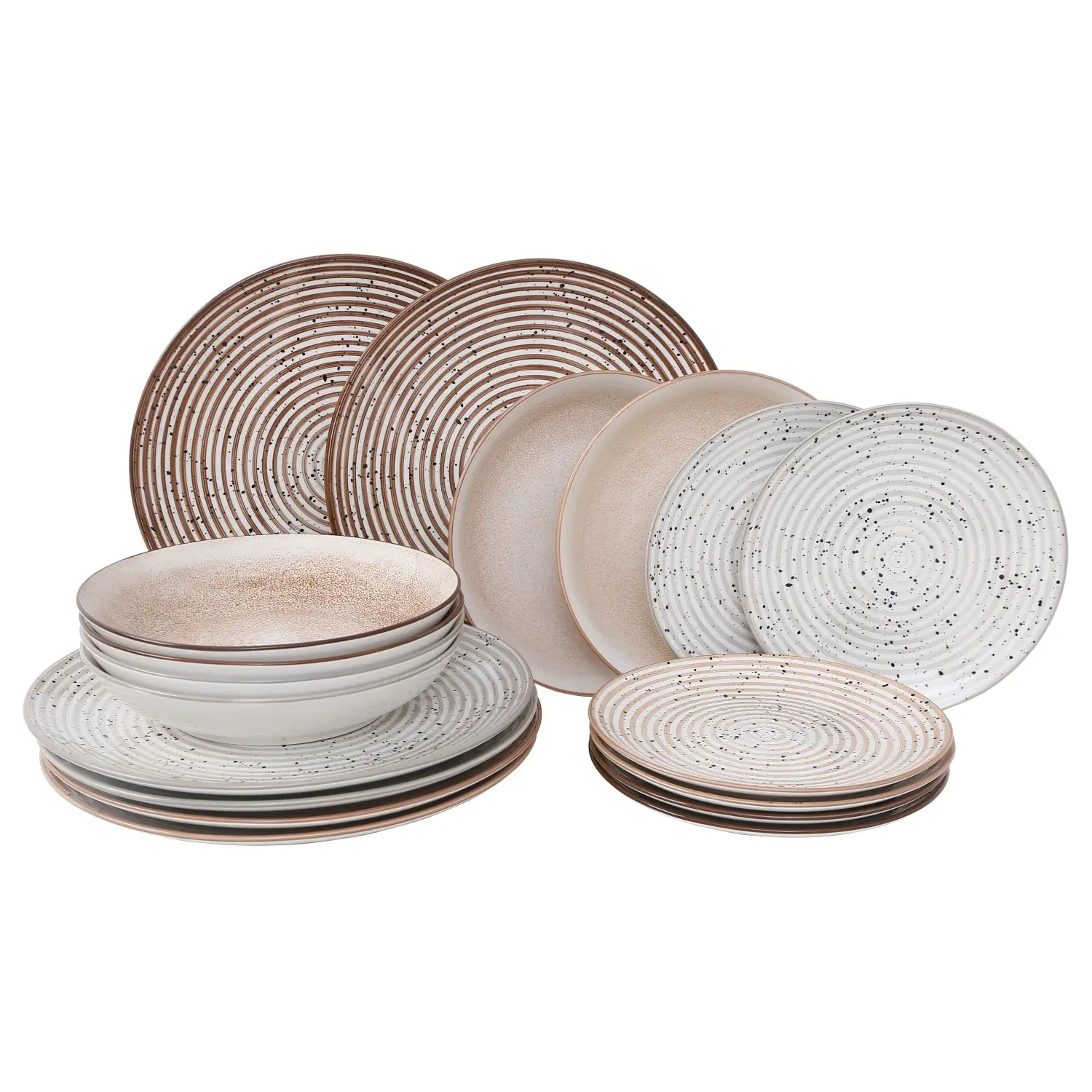 Set 18 Teile Warm Circle Aus Feiner Porzellan