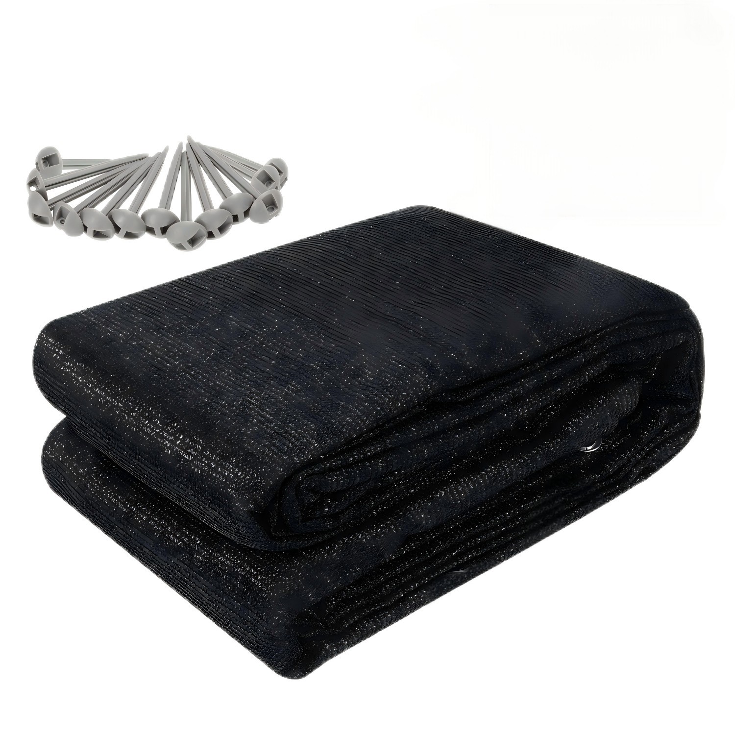 Jiubiaz Campingteppich Aus Hdpe, 240 G/m², Schwarz - 300 X 300 Cm, 1 Teppich, Inkl. 13 Heringe, Uv-stabil, Beidseitig Nutzbar
