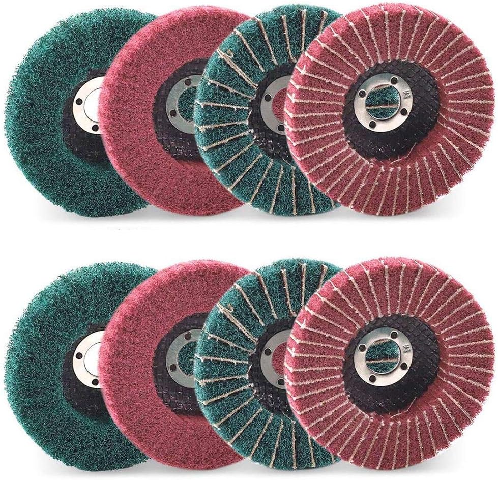 Set Mit 8 Roten Und Grünen 10,2 Cm Nylon-faser-lamellenscheiben Für Winkelschleifer