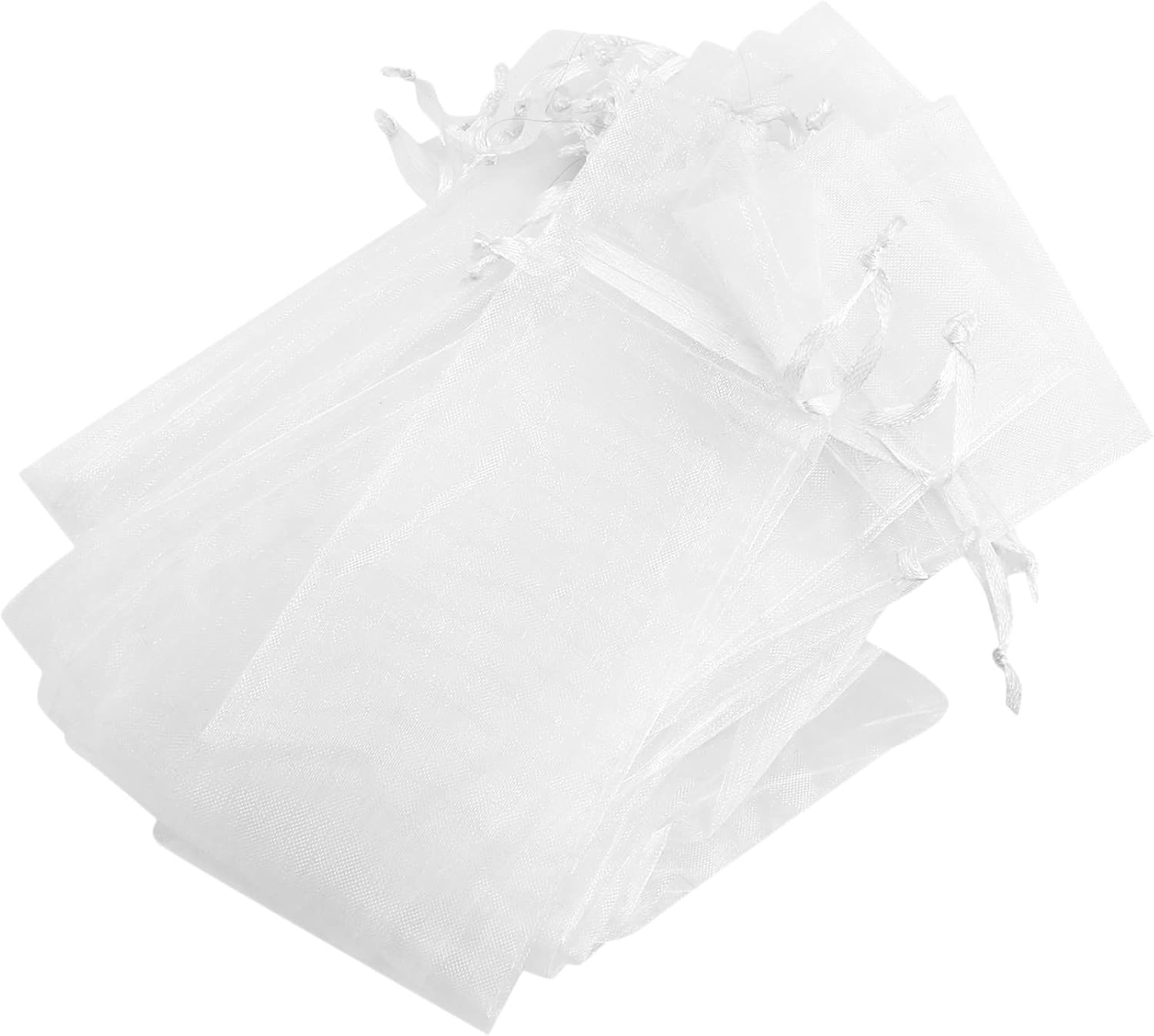 Set Mit 50 Faltbaren Organzabeuteln Mit Kordelzug, Weiß