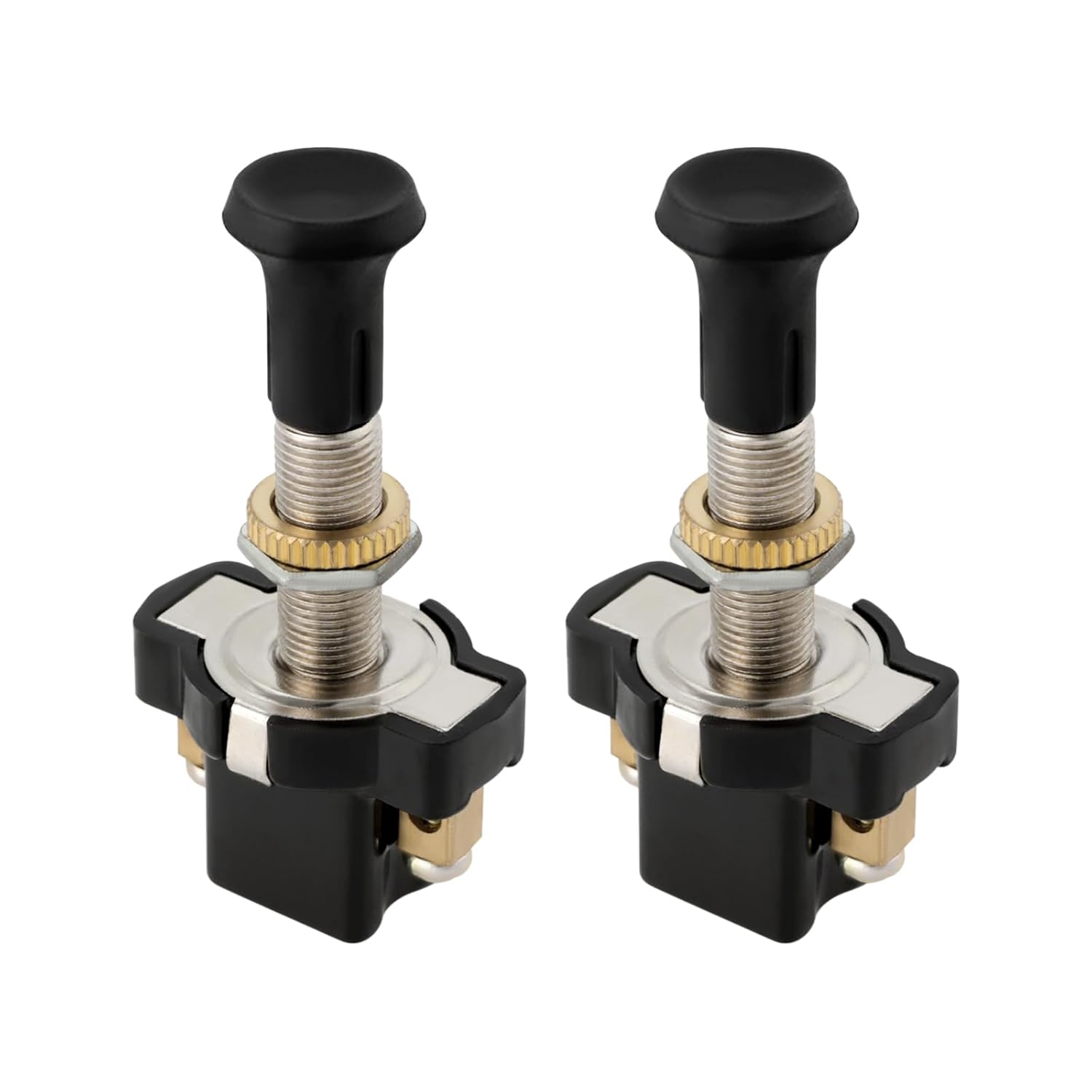 2er-pack Druck-zug-schalter 12v/24v 20mm Für Fahrzeuge Und Motorräder - Schalter Mit Langem Gewinde Für Elektroautos