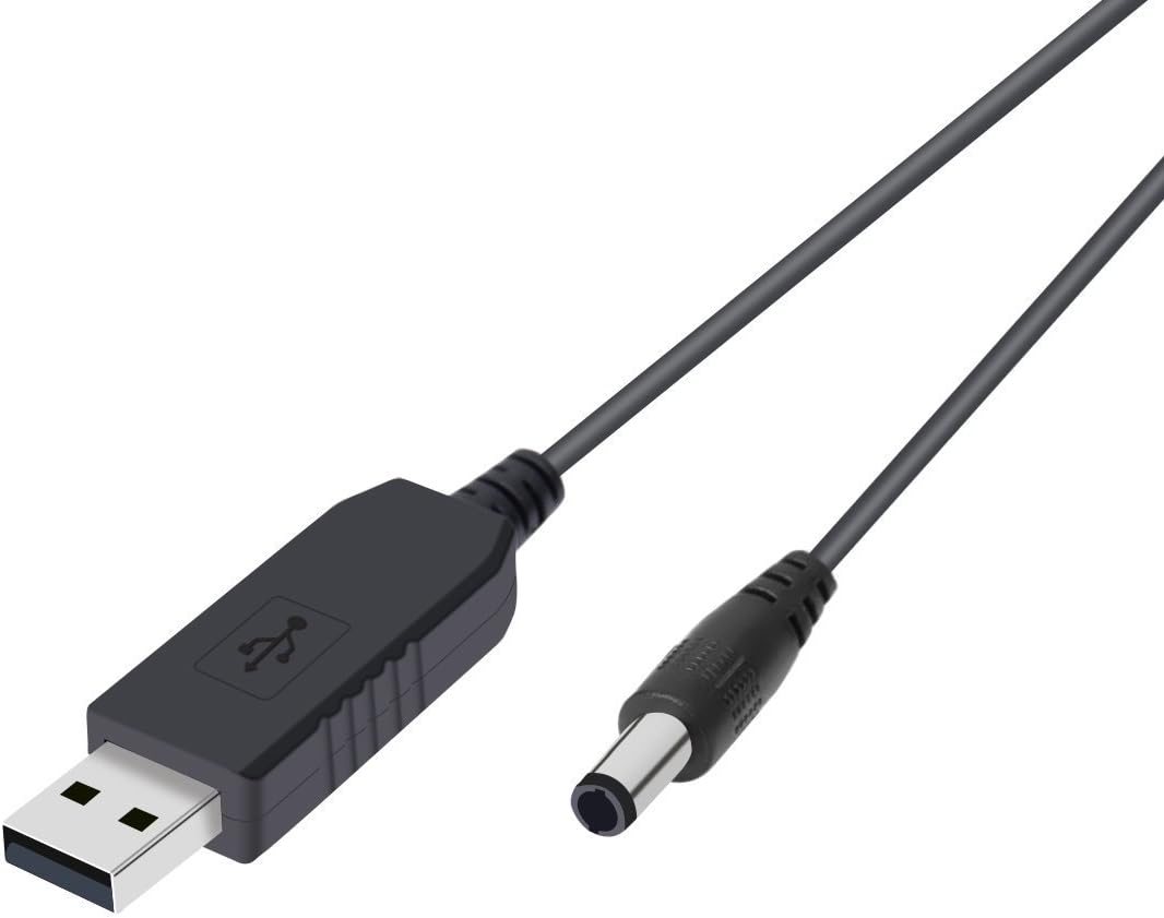 Usb-auf-dc-konverterkabel (5 V Auf 12 V), 5,5 X 2,1 Mm Dc-stecker, 1 M