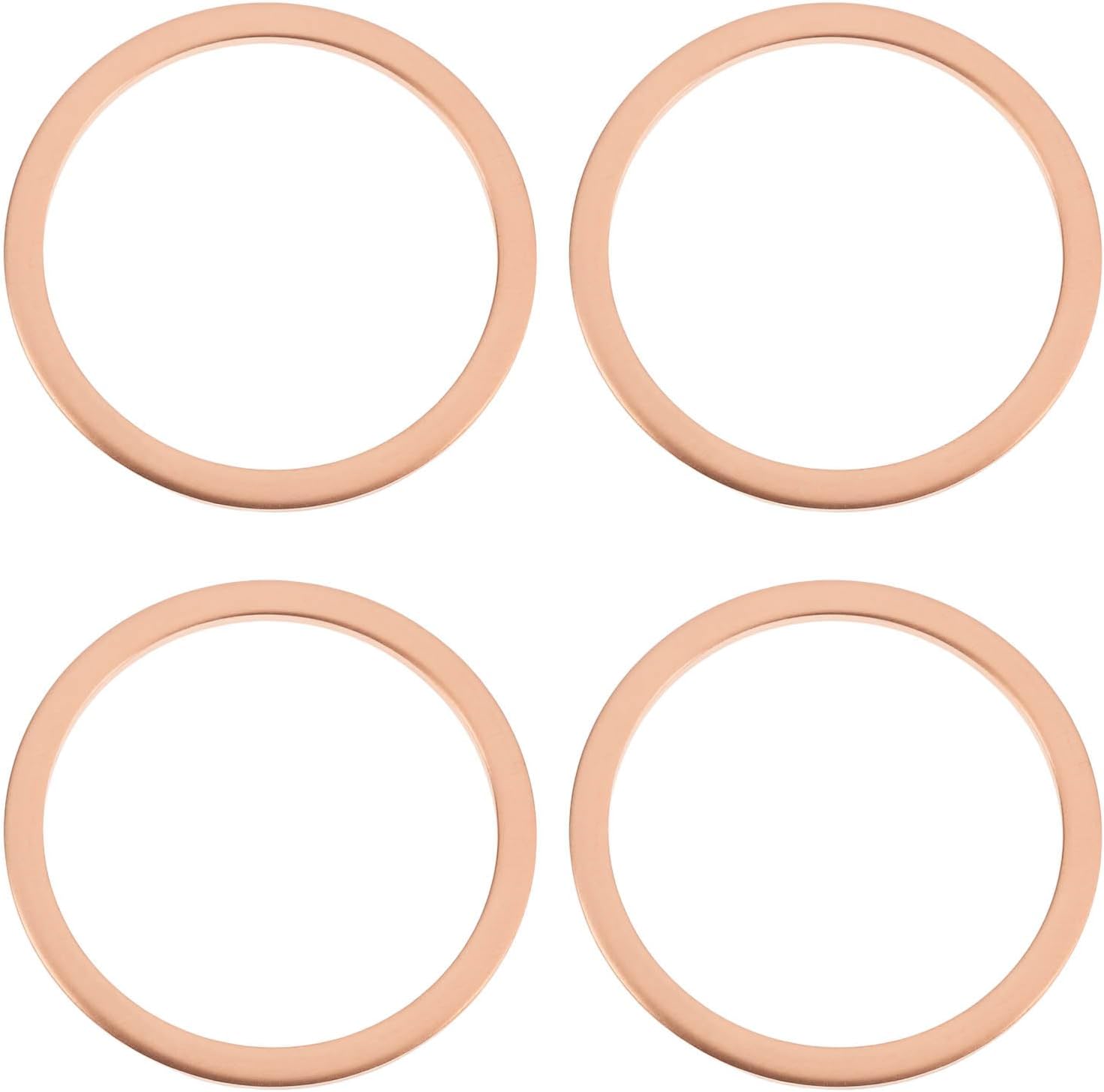 4-teiliger Auspuffdichtungssatz 32x38x1,5 Mm, Ersetzt Oem 480853, Kompatibel Mit Piaggio Mp3 125, 250, 300, Lt Und Rl (32x38x1,5 Mm)