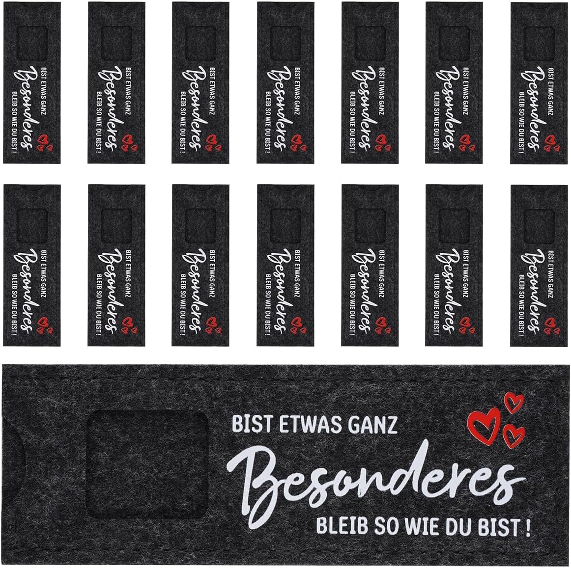 15 Stück Dunkle Filz-schokoladenverpackungsbeutel, Geschenktüten 14 × 5 Cm