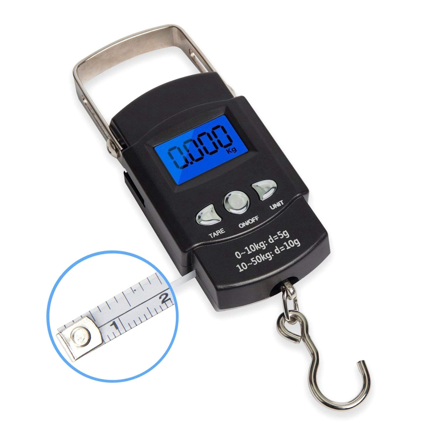 Mini-taschenwaage, Digitale Elektronische Verarbeitung, 50 Kg X 0,01 Kg, Tragbare Angel-/reisegepäckwaage, 10 G Küchenhakenwaage