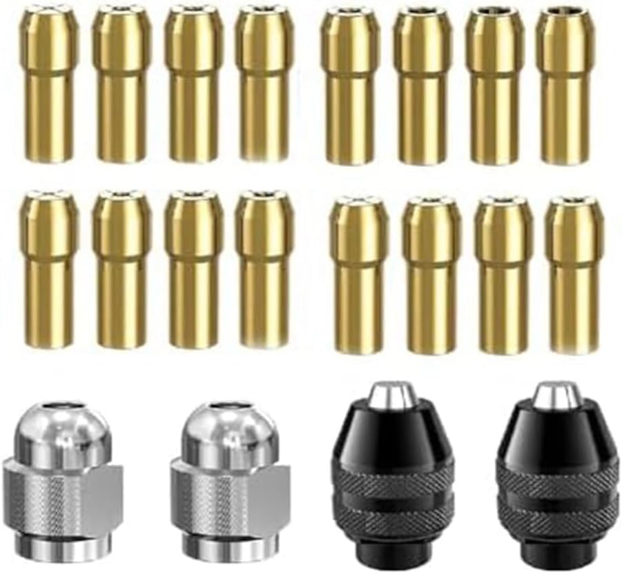Bohrfutter-spannzangensatz Mit Schnellwechseladapter Und Drehbarer Mutter – Ersatzset Für Schaftdurchmesser Von 1/32" Bis 1/8".